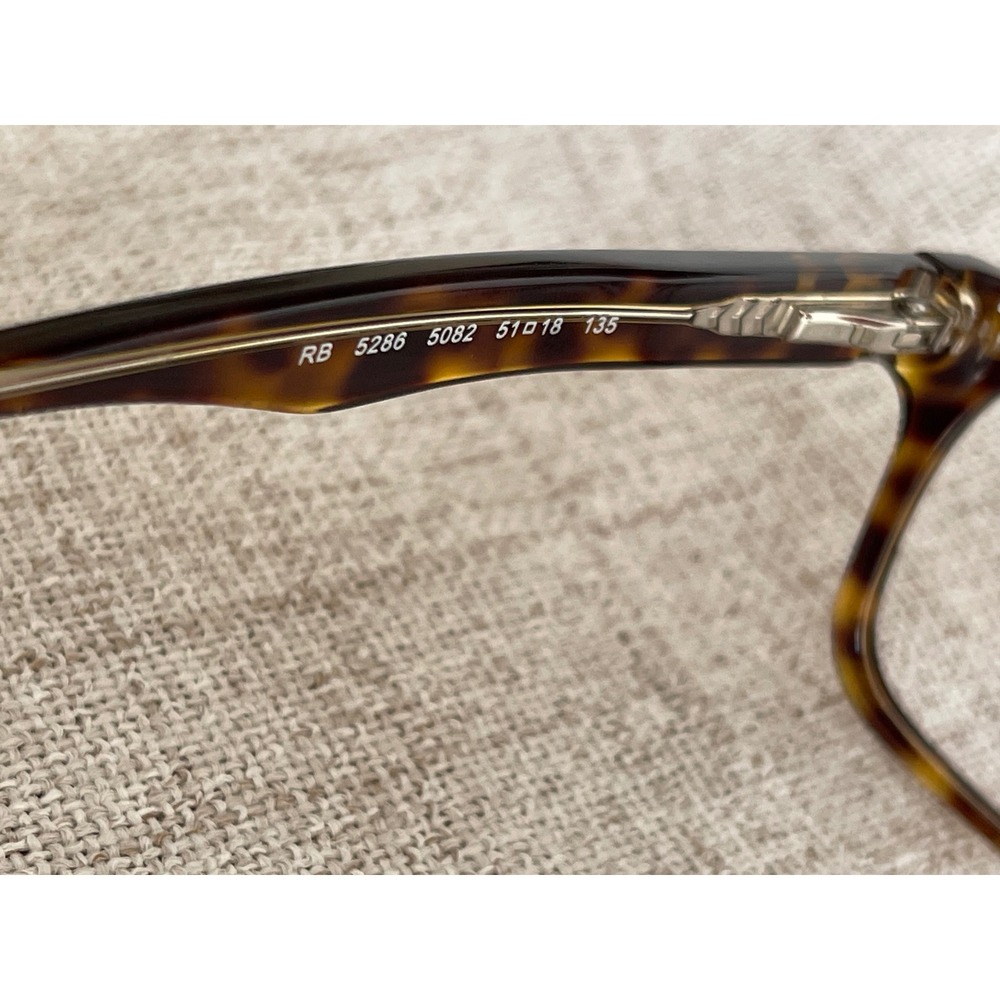 Ray-Ban RB 5286 5082 Tortoise Havana Rectangular Eyeglasses Frames 51-18 135 - Picture 10 of 10